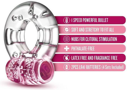Blush Arouser Vibrating C Ring Pink