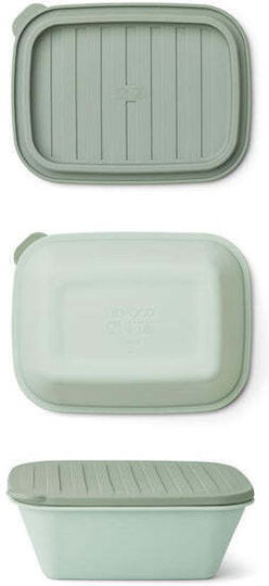 Liewood Franklin Cutie De Prânz Pentru Copii Din Plastic Franklin Dusty Mint Faune Verde Mix