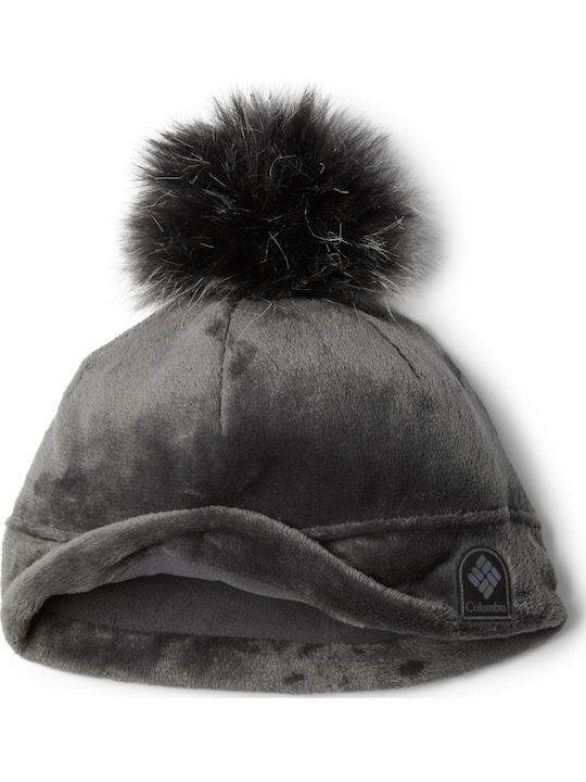 Fire Side Pom Pom Beanie Unisex Fleece Σκούφος σε Γκρι χρώμα