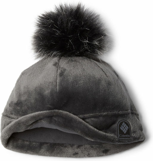 Fire Side Pom Pom Beanie Unisex Fleece Σκούφος σε Γκρι χρώμα