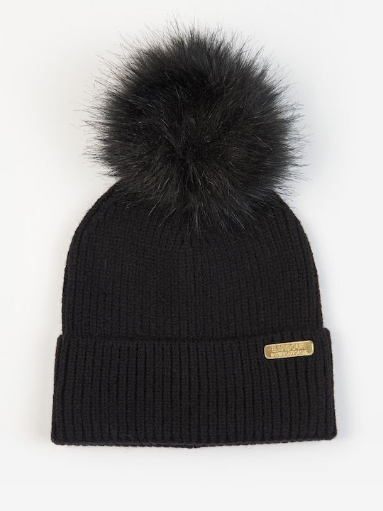 Frauen Set mit Beanie Gestrickt in Schwarz Farbe