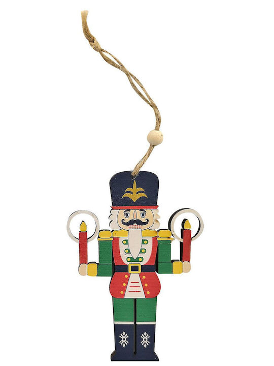 XMASfest Ornament de Crăciun Spărgătorul de nuci Lemnos Multicolors cu Pulbere de Aur cu Paiete 12x4buc