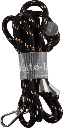 Volte-Tel Neck Strap VT02 Λουράκι Λαιμού για Κινητά Μαύρο / Χρυσό