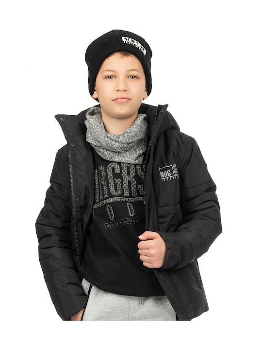 Energiers Kids Quilted Jacket Short with Lining & Hood Black