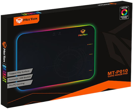 Meetion MT-P010 Gaming Mouse Pad Medium (360mm) με RGB Φωτισμό μέσω USB Μαύρο 17.007.0011