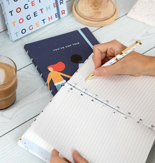 Filofax Together Team Σημειωματάριο A5 56 Φύλλων με Λευκές Σελίδες με Λάστιχο Πολύχρωμο