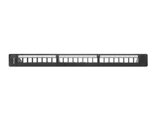 Lanberg Patch Panel Keystone για Rack 1U 19" 24 Θυρών Μαύρο