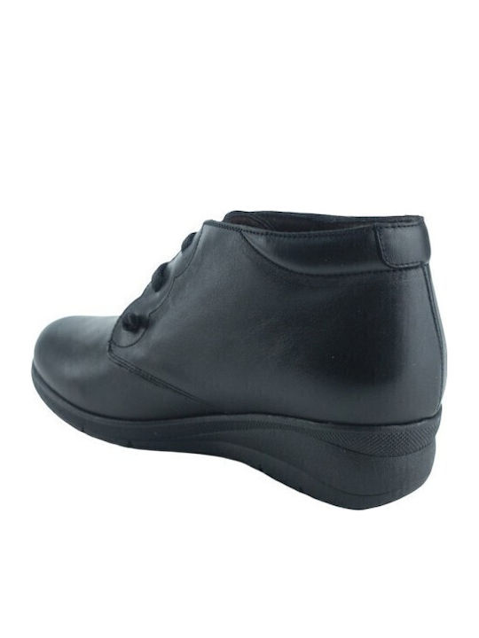 Ghete dama din piele cu platformă Negru