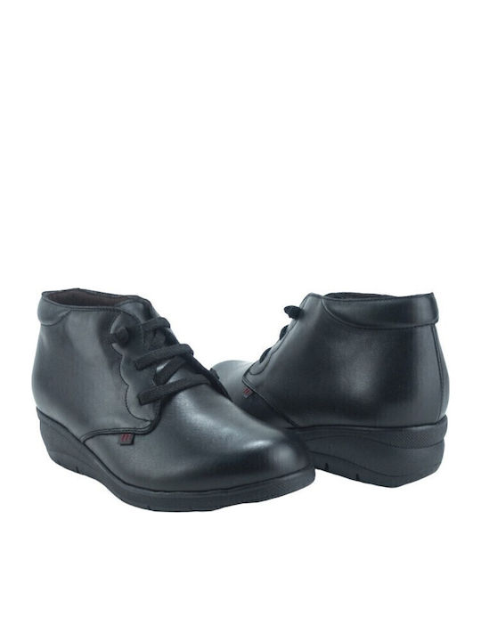 Ghete dama din piele cu platformă Negru