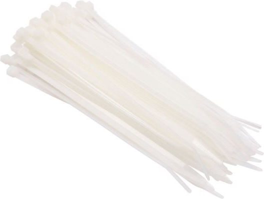 Arte Plast Plastic Cable Ties 200mm x 4.8mm in White Colour (100 pcs) 03-022