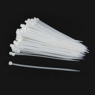 Cablexpert Pack of 100pcs White Plastic Cable Ties 150x3.2mm NYT-150/25