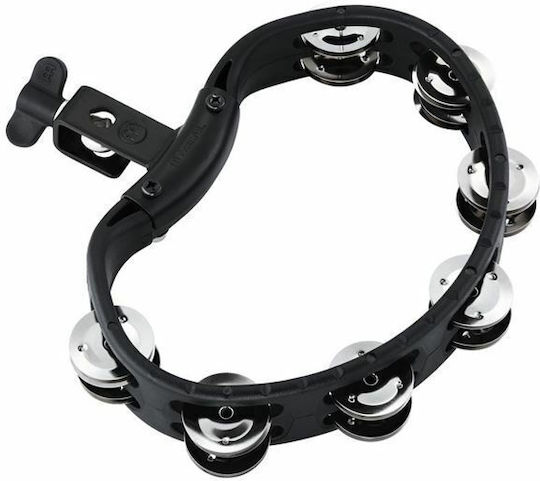 Meinl Schwarz Kunststoff Hi-Hat Tamburin mit doppelter Reihe von Zils