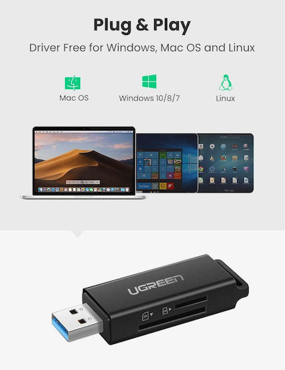 Ugreen Card Reader USB 3.0 για SD/microSD Λευκό