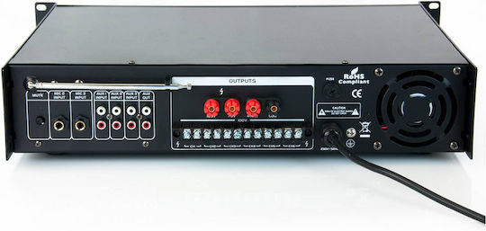 Master Audio MV8300CA BT Integrated PA Amplifier 6 Zone Equipped with USB/Bluetooth Black