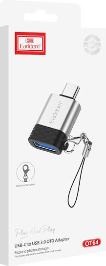Earldom ET-OT64 USB-C Male To USB-A Female Converter Silver 1 Piece