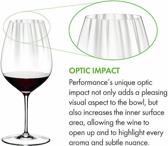 Riedel Performance Σετ Ποτήρια Κόκκινου Κρασιού Κολωνάτα Γυάλινα 2τμχ