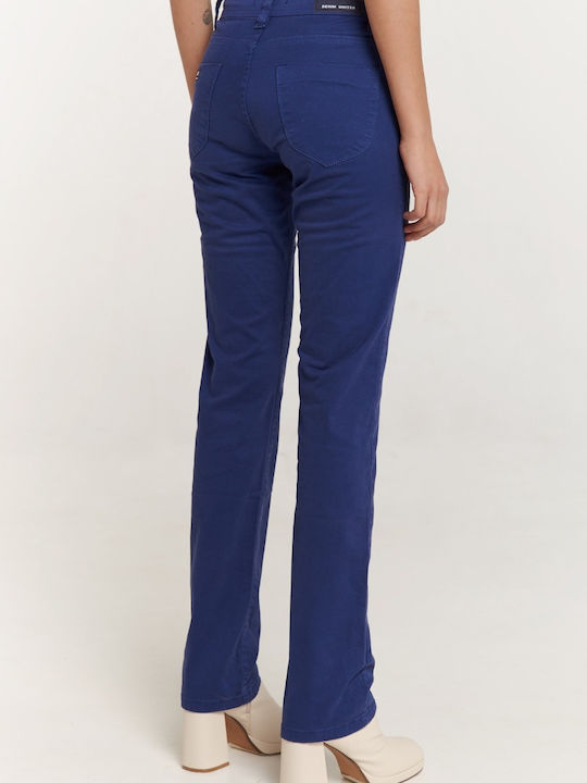 Edward Jeans Women's Fabric Trousers Blue