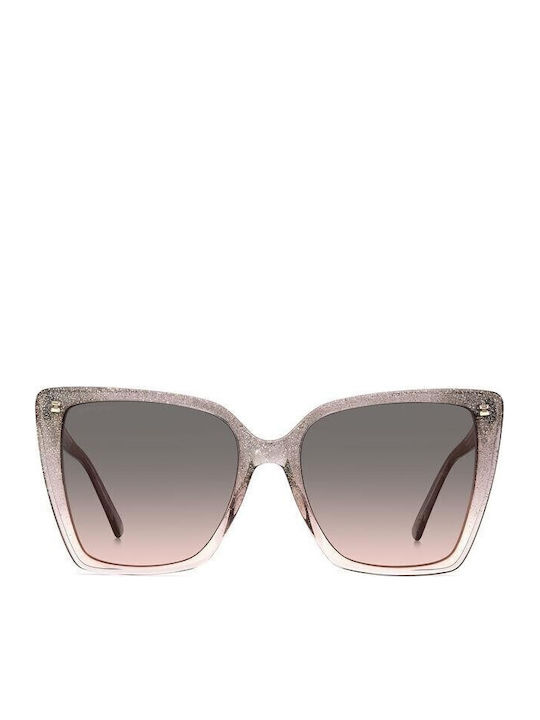 Jimmy Choo Γυαλιά Ηλίου Ροζ με Mixed Σκελετό Jimmy Choo Γυαλιά Ηλίου Ροζ με Mixed Σκελετό