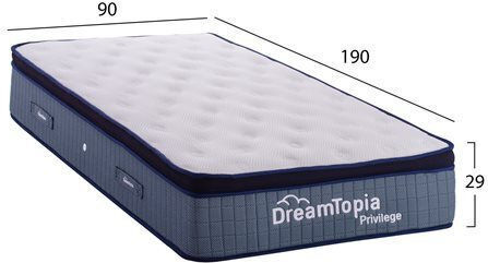HomeMarkt Dreamtopia Privilege Single Anatomic Saltea Față-verso 90x190x29cm cu Suprapozabil