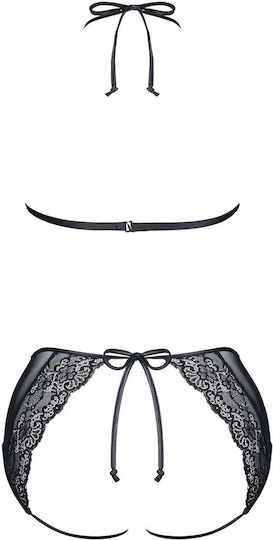 Demoniq Yolande Crotchless Lingerie Set Секси Комплект Бельо Black
