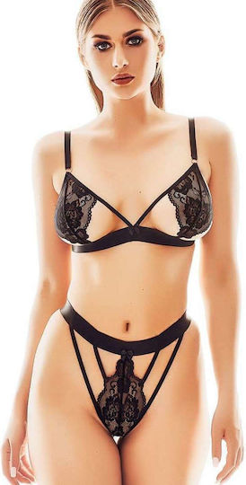 Anais Apparel Amaris Sexy Σετ Εσωρούχων με Δαντέλα Μαύρο
