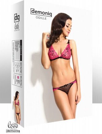 Demoniq Odille Bra Set Sexy Σετ Εσωρούχων με Δαντέλα Pink