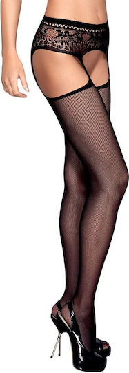 Obsessive Set Strumpfbänder mit Spitze Schwarz