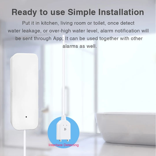 Camwon Wireless Flood Detector Battery Wi-Fi with Cable