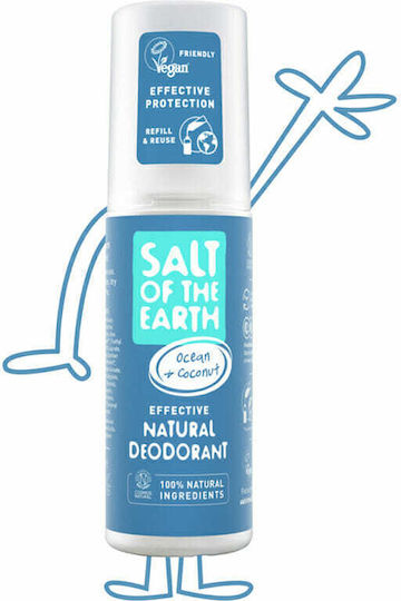 Salt of the Earth Ocean & Coconut Effective Natural Deodorant Φυσικό Αποσμητικό σε Roll-On Χωρίς Αλουμίνιο 75ml