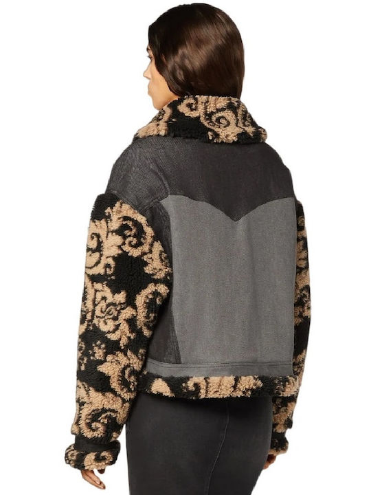 Versace Scurt Jachetă de femei din denim Negru