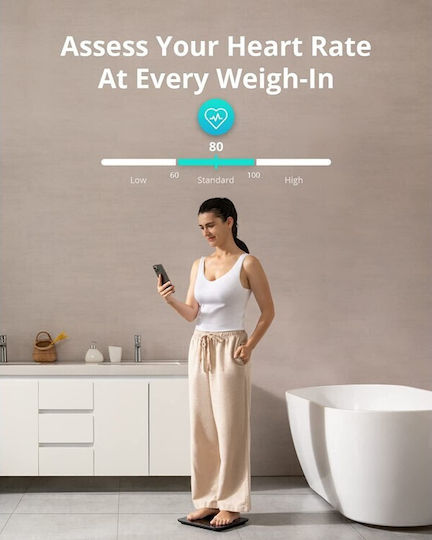 Eufy Smart Scale P2 Pro Smart Cantar Cu Analizator de Grăsime Corporală in culoare Negru