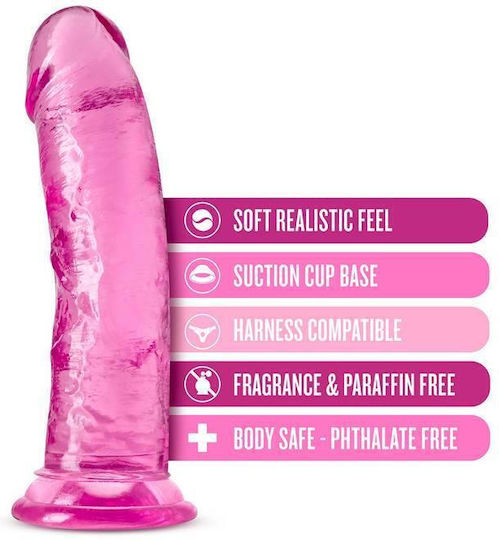 B Yours Plus Roar N' Ride Ρεαλιστικό Dildo με Βεντούζα Ροζ 20cm