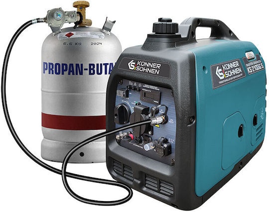 Könner & Söhnen Leise Generators Inverter Benzin/LPG mit Kickstart und maximaler Leistung 2.2kVA