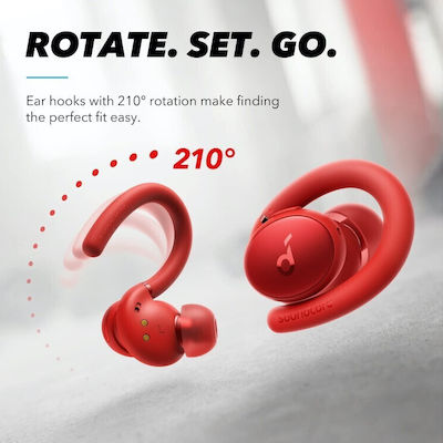 Soundcore by Anker Sport X10 In-ear Bluetooth Handsfree Headphone Sweat Resistant and Charging Case Red