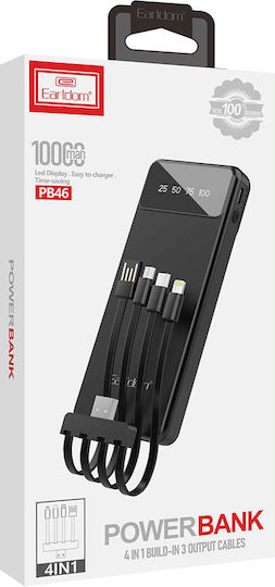 Earldom ET-PB46 Power Bank 10000mAh με Θύρα USB-A Μαύρο
