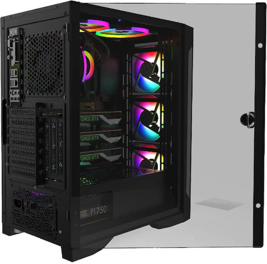 Gamdias Talos E2 Elite Gaming Midi Tower Computer Case with Window Panel and RGB Lighting Black