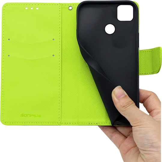 Sonique Trend Wallet Synthetic Leather Dark Blue / Acid Green (Redmi 10A)