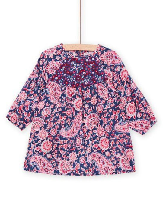 Dpam Kids Dress Floral Long Sleeve Blue