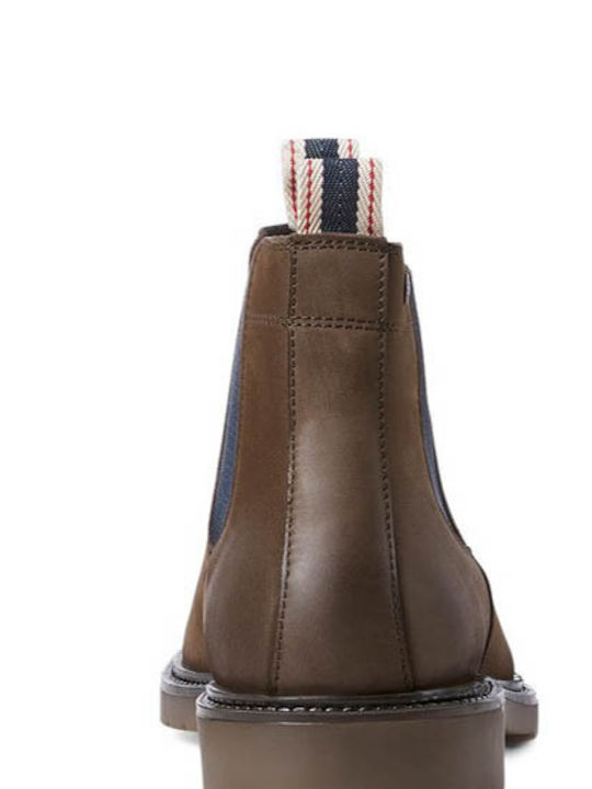Δερμάτινα Chelsea Μποτάκια Brown Stone