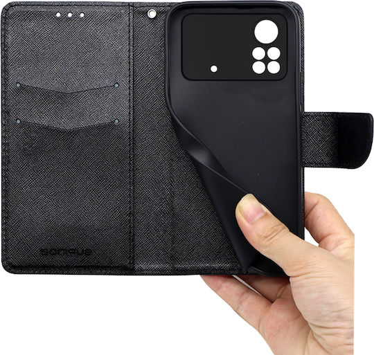 Sonique Trend Brieftasche Synthetisches Leder Schwarz (Poco X4 Pro 5G)
