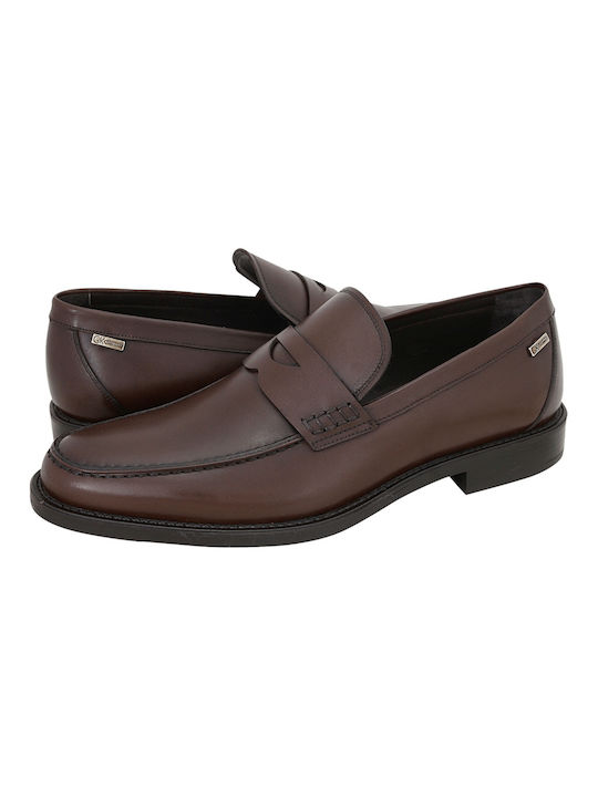 GK Uomo Δερμάτινα Ανδρικά Loafers σε Καφέ Χρώμα