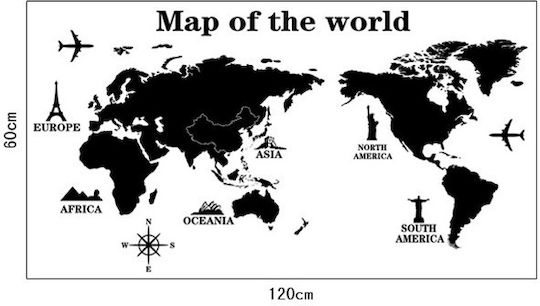Autocolant Decorativ Perete World 1buc