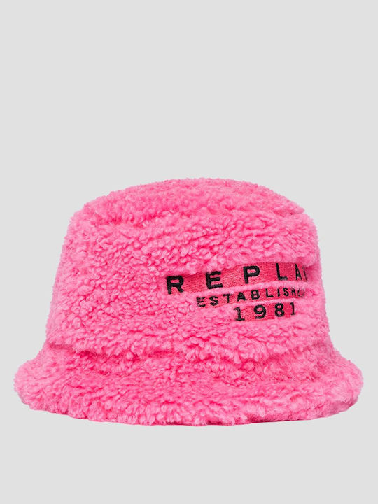 Replay Γυναικείο Γούνινο Καπέλο Bucket Ροζ