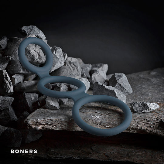Boners Triple Cock Ring Grey
