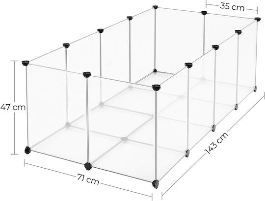 Songmics Rodents Cage Plastic Enclosure for Rodents 143x73x