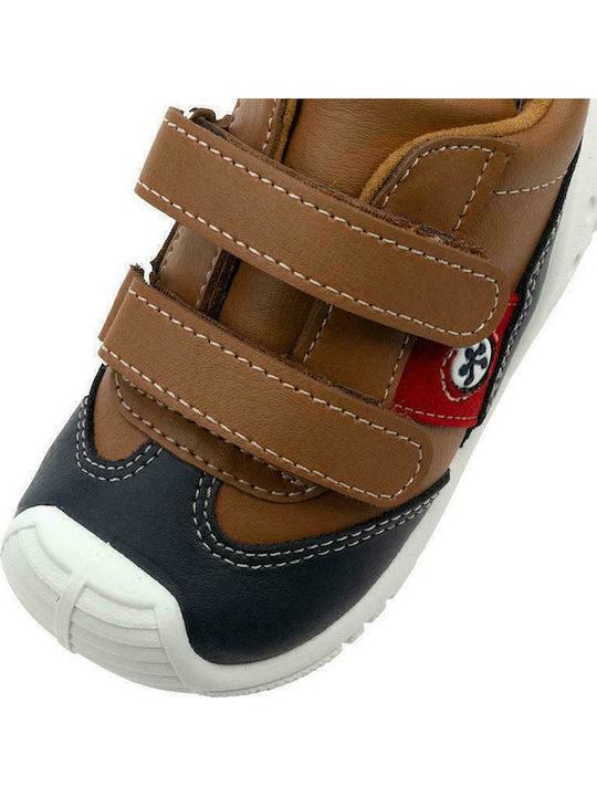Ghete Copii din Suede cu Velcro Maro