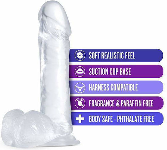 B Yours Diamond Glimmer Realistisches Dildo mit Hoden und Saugnapf Transparent 20cm