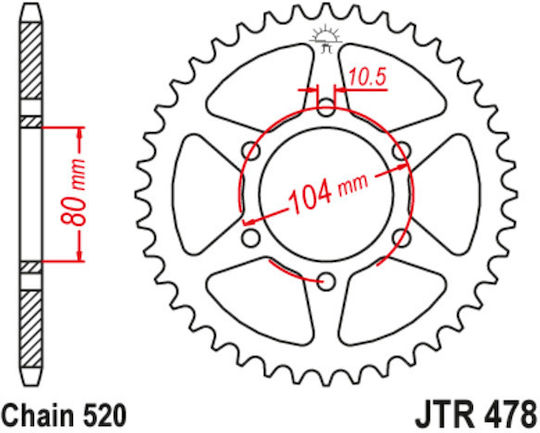 JT Sprockets Γρανάζι Πίσω 46 Δοντιών για Kawasaki Versys 650