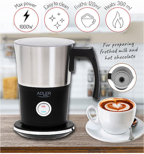 Adler Device for Hot & Cold Milk Froth with Non-Stick Coating 300ml