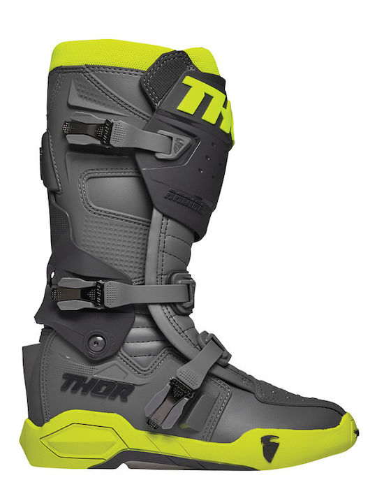 Thor Mx Radial Ανδρικές Μπότες Motocross Αδιάβροχες Grey Fluo